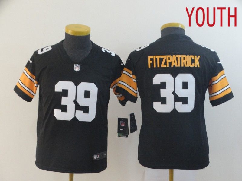 Youth Pittsburgh Steelers #39 Fitzpatrick Black Nike Vapor Untouchable Limited Player NFL Jerseys->youth nfl jersey->Youth Jersey